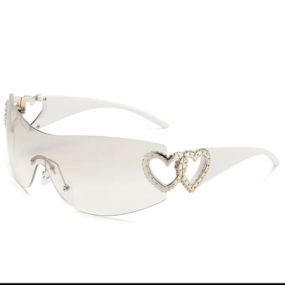 New women's sunglasses heart sides gold/gray or silver/light gray - Picture 6 of 16